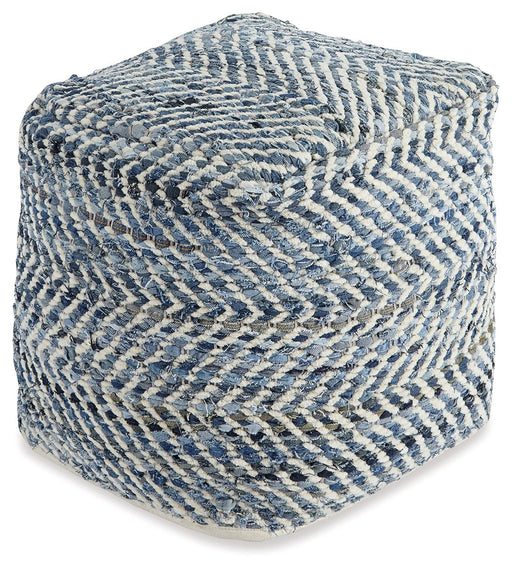 Chevron - Pouf - Blue - Stylish Home Furniture