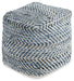 Chevron - Pouf - Blue - Stylish Home Furniture