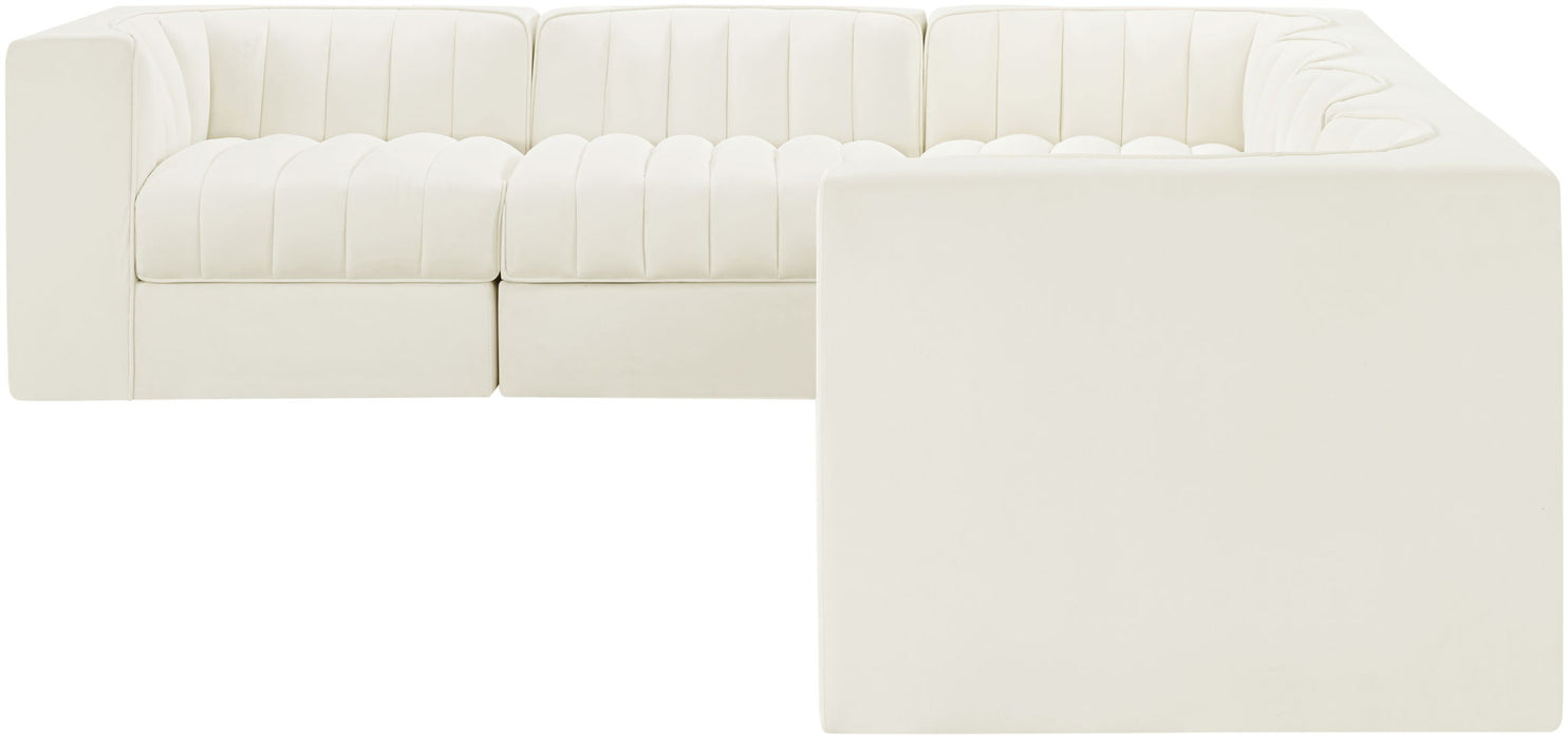 Rummi - Velvet Performance Fabric Upholstered 6 Piece Modular Sectional - Stylish Home Furniture