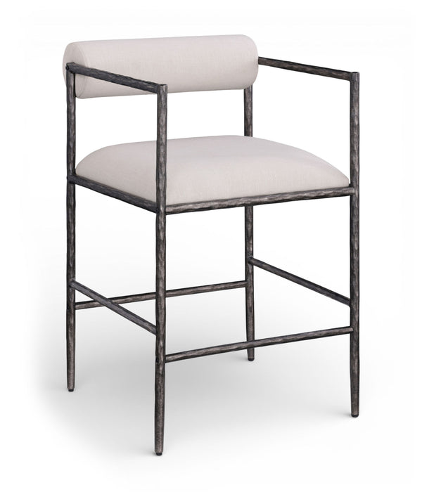 Axis - Linen Textured Beige Fabric Upholstered Counter Stool (Set of 2) - Stylish Home Furniture