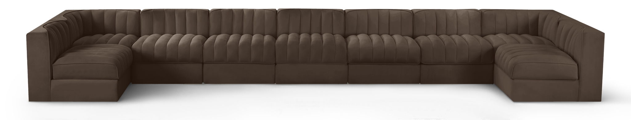 Rummi - Armless Velvet Performance Fabric Upholstered 9 Piece Modular Sectional - Stylish Home Furniture