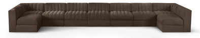 Rummi - Armless Velvet Performance Fabric Upholstered 9 Piece Modular Sectional - Stylish Home Furniture