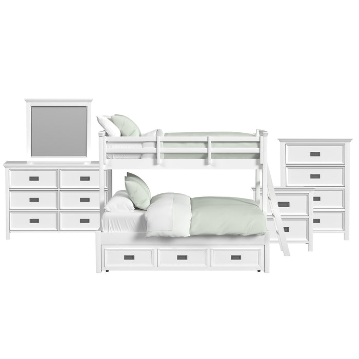 Hampton Kids - Bunk With Ladder And Trundle Bedroom Set - Stylish Home Furniture