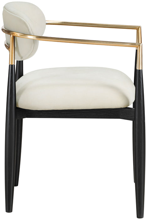 Riccio - Fabric Dining Arm Chair (Set of 2) - Black And Gold Frame