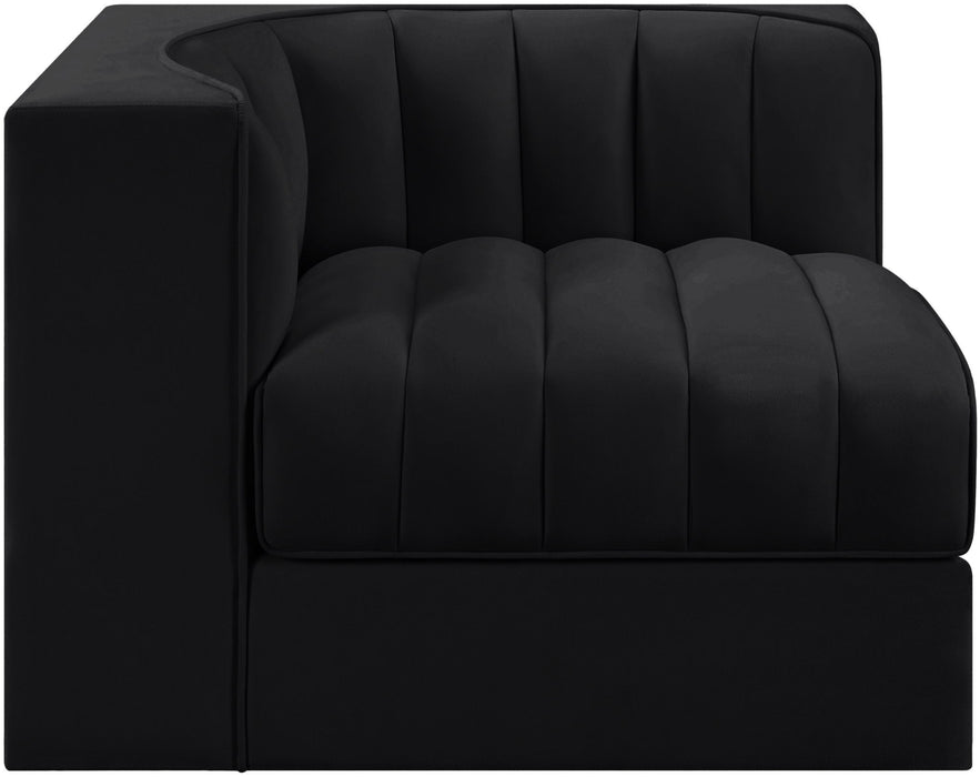 Rummi - Velvet Performance Fabric Upholstered Modular Corner Chair - Stylish Home Furniture