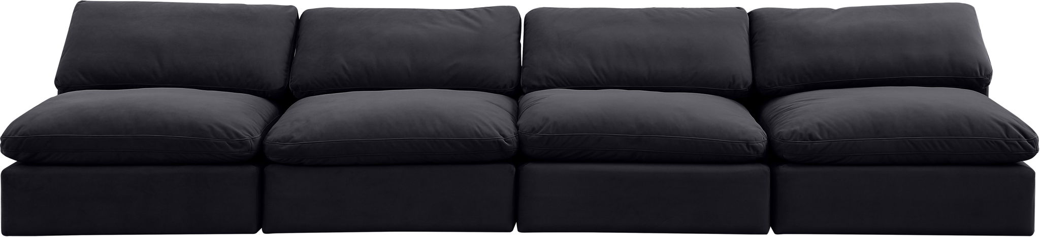 Comfy - Velvet Modular Armless Sofa 4 Seats