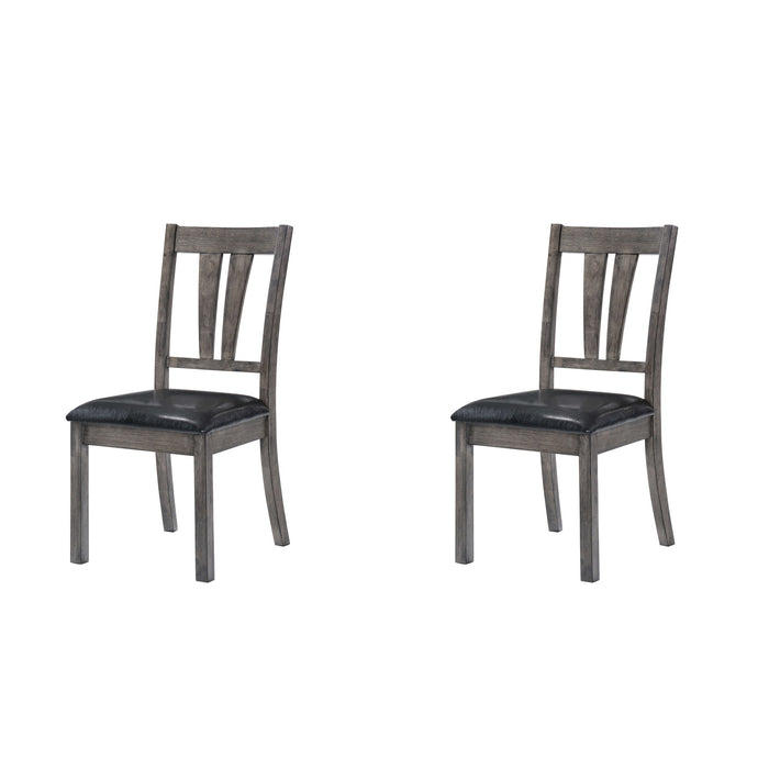 Nathan - Fan Back Chair With PU Seat (Set of 2) - Gray Oak - Stylish Home Furniture