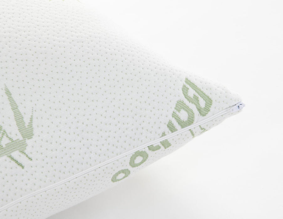 Memory Foam Pillows - Queen Shredded Bamboo Memory Foam Pillow (Set of 6) - Green