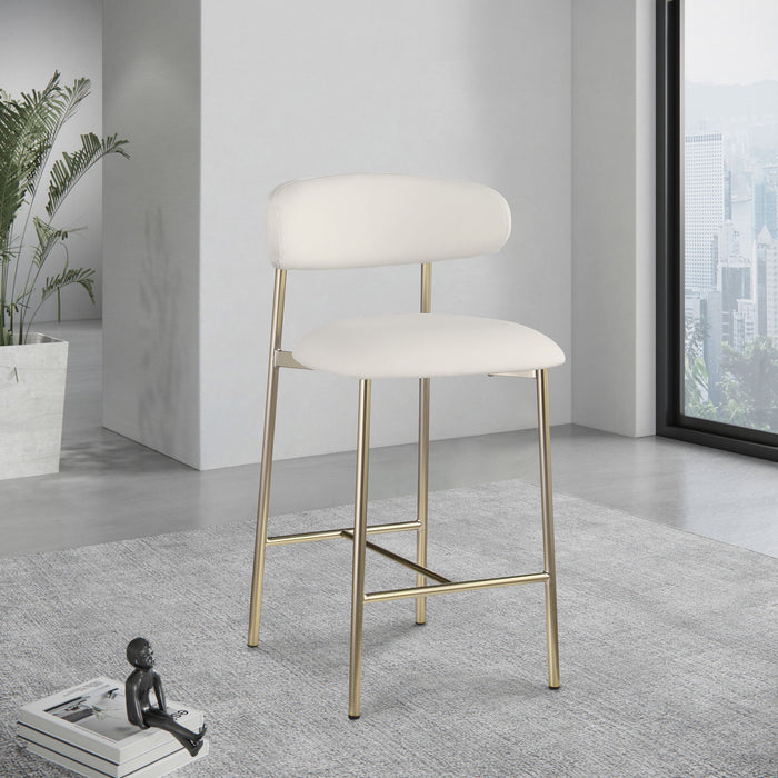 Lupita - Counter Stool With Brushed Gold Frame (Set of 2)