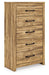 Maystonna - Five Drawer Chest - Brown - Stylish Home Furniture