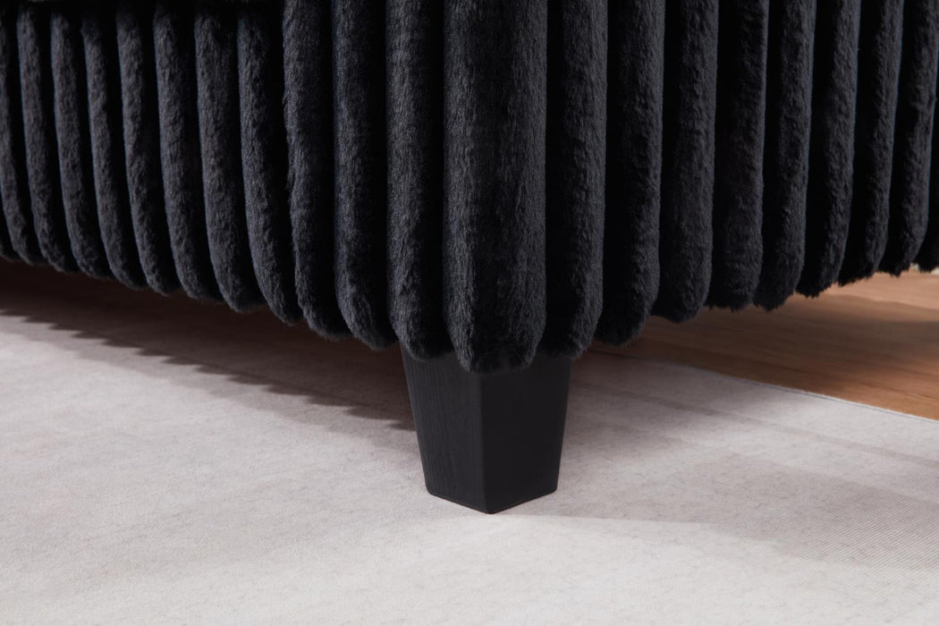U320 - Corduroy Ottoman - Black