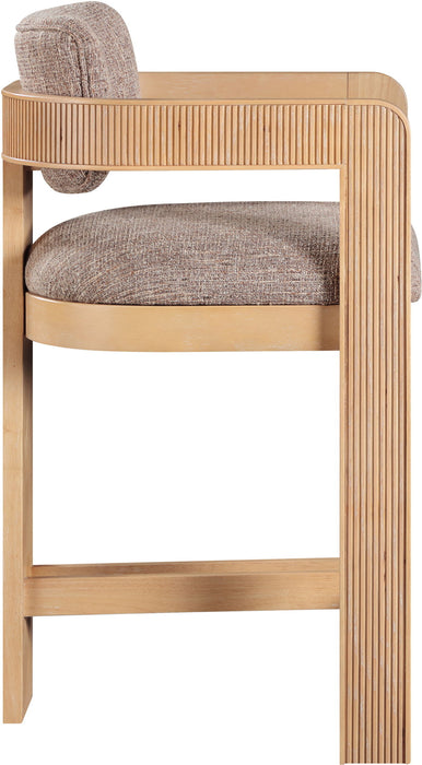 Sacha - Linen Stool With Natural Base