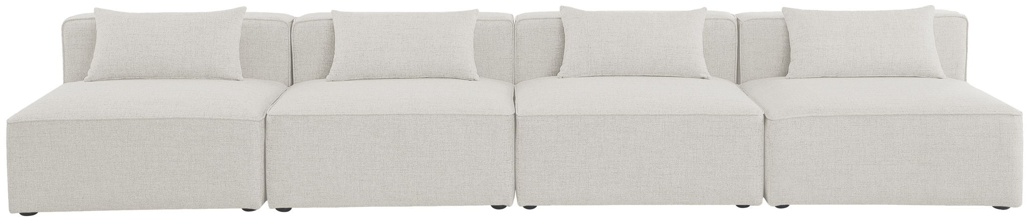 Cube - Linen Modular 4 Seat Armless Sofa - Stylish Home Furniture