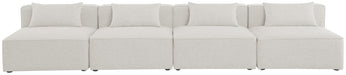 Cube - Linen Modular 4 Seat Armless Sofa - Stylish Home Furniture