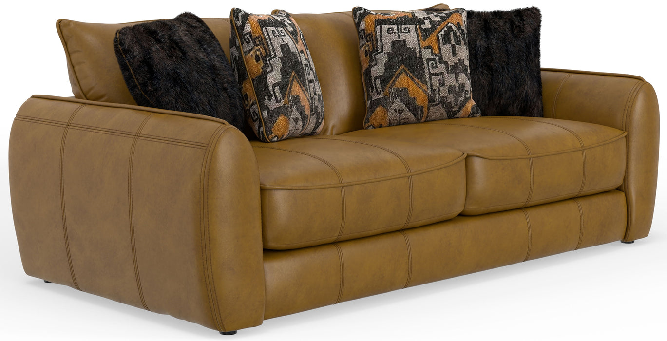 Corvara - Top Grain Italian Leather Match Sofa - Caramel