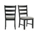 Martin - Dining Side Chair With Gray Fabric (Set of 2) - Black Finish - Stylish Home Furniture