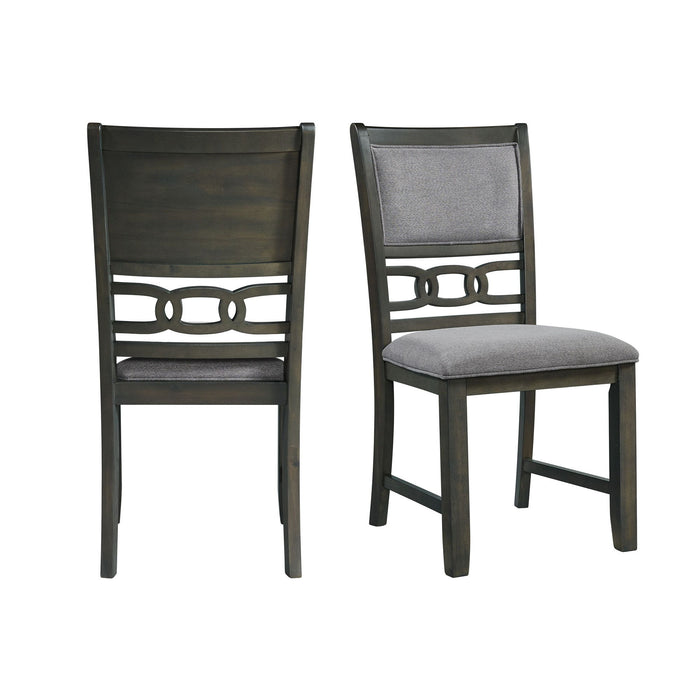 Amherst - Dining Side Chair With Fabric Cushion Side Stretcher (Set of 2) - Gray Finish - Stylish Home Furniture