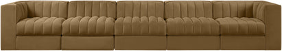 Rummi - Velvet Performance Fabric Upholstered 5 Piece Modular Sofa - Stylish Home Furniture