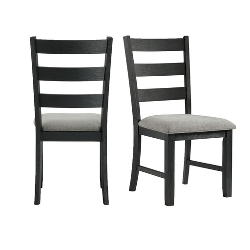 Martin - Dining Side Chair With Gray Fabric (Set of 2) - Black Finish - Stylish Home Furniture