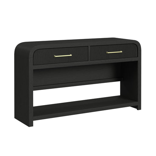 Ridgemont - Sofa Table With Bottom Shelf - Black With Grain - Stylish Home Furniture