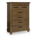 Karallin - Seven Drawer Chest - Medium Brown - Stylish Home Furniture