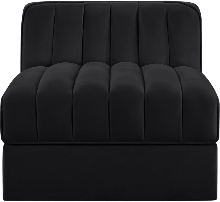 Rummi - Velvet Performance Fabric Upholstered Modular Armless Chair - Stylish Home Furniture