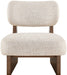 Vetra - Linen Textured Fabric Upholstered Accent Chair With Brown Base - Stylish Home Furniture
