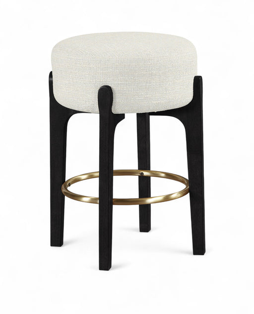 Torino - Backless Counter Stool With Brushed Black Base (Set of 2)
