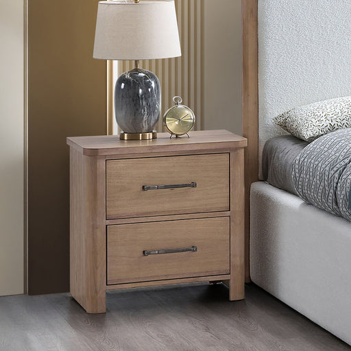 Anika - 2 Drawer Nightstand - Natural / Brown - Stylish Home Furniture
