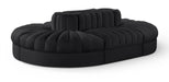 Rummi - Oval Velvet Performance Fabric Upholstered 6 Piece Modular Sectional - Stylish Home Furniture
