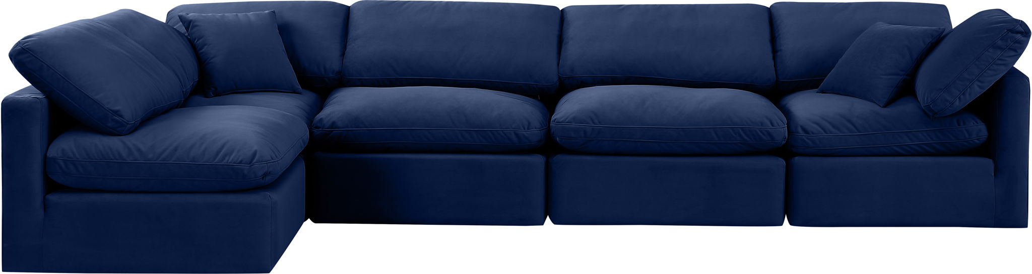 Indulge - Velvet 5 Piece Modular Sectional