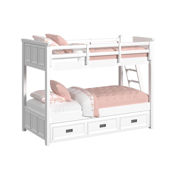 Hampton Kids - Bunk With Ladder And Trundle - Stylish Home Furniture