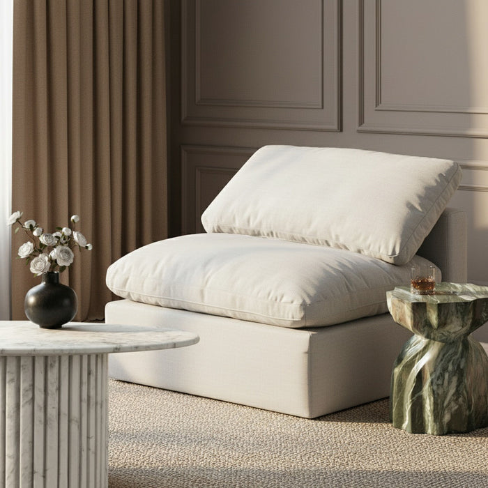 Indulge - Linen Armless Chair - White - Stylish Home Furniture