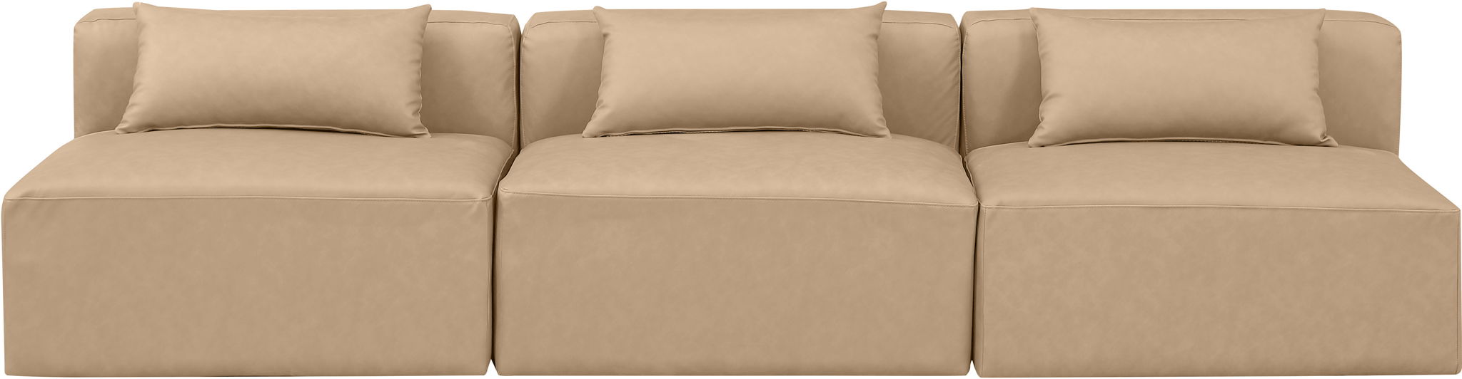 Cube - Modular 3 Piece Armless Sofa - Tan