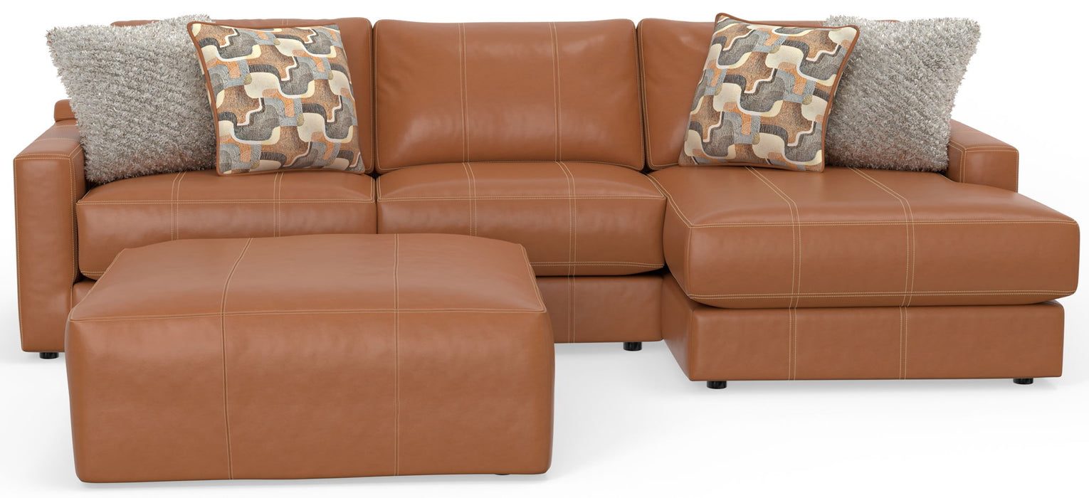 Minori - Italian Leather Sofa / Chaise And Cocktail Ottoman