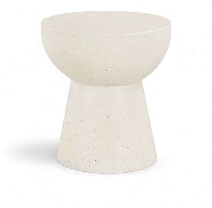 Avaya - Concrete And Fiberglass Indoor / Outdoor End Table - Cream