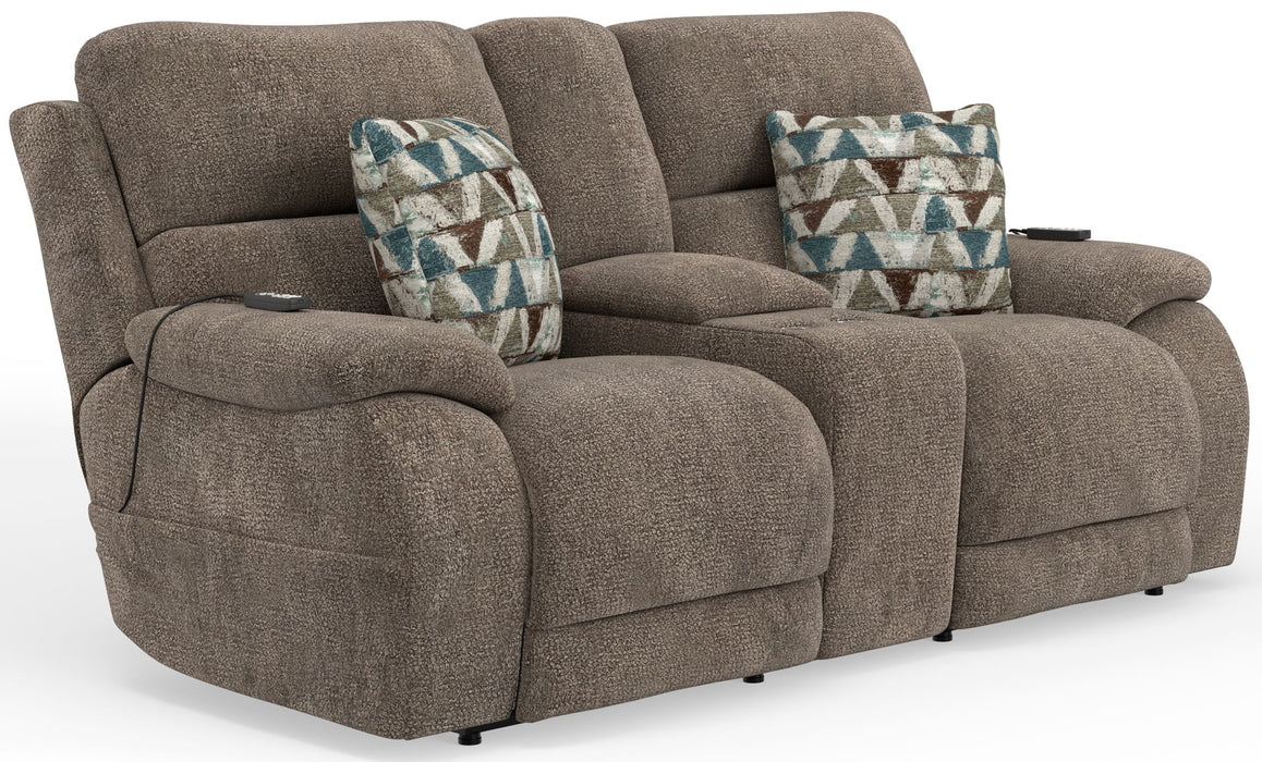 Joya - Power Headrest Power Lay Flat Reclining Console Loveseat With CR3 Heat/Massage/Lumbar/ZG - Stylish Home Furniture