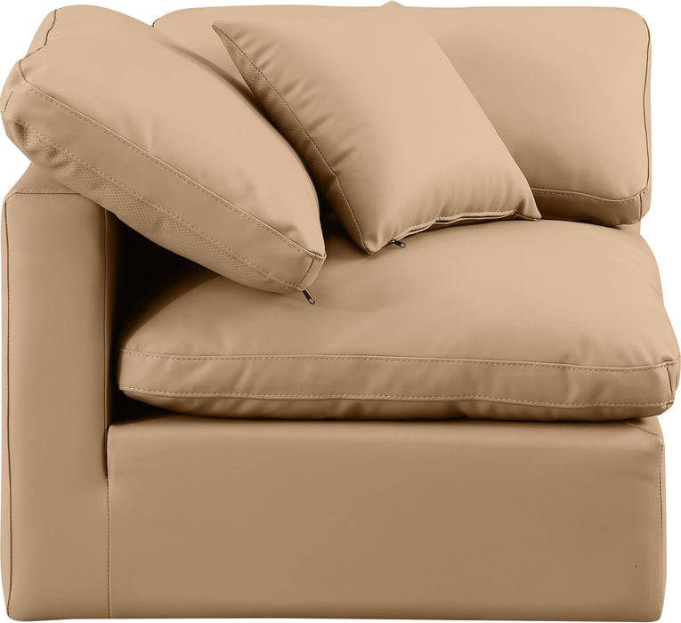 Indulge - Faux Leather Corner Chair - Tan - Stylish Home Furniture