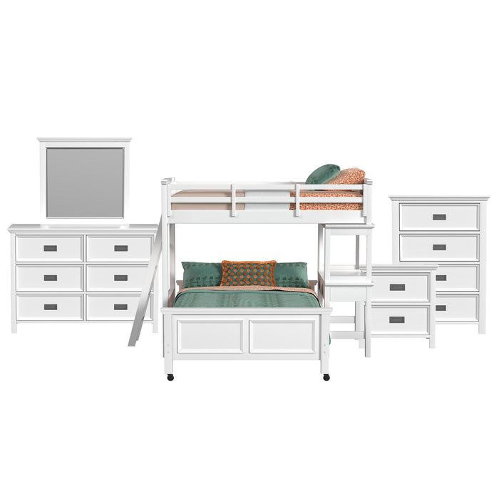 Hampton Kids - Loft With Ladder And Desk With Speaker Bedroom Set - Stylish Home Furniture