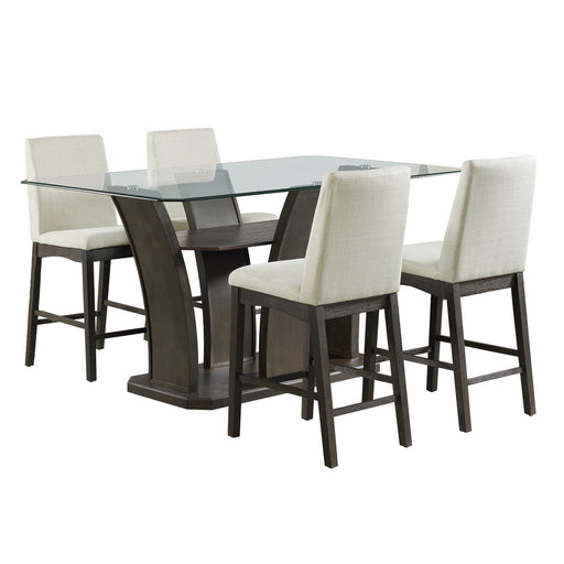 Dapper - Rectangular Counter Dining 5 Piece Set (Table And Four Chairs) - Walnut - Stylish Home Furniture
