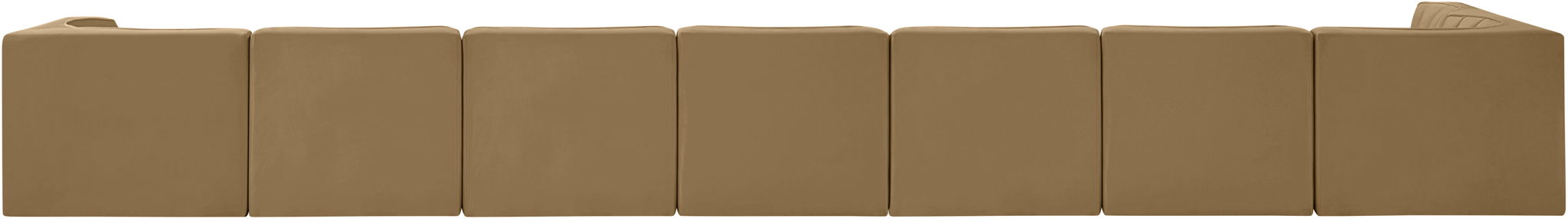 Rummi - Velvet Performance Fabric Upholstered 8 Piece Modular Sectional, L-Shaped (Right) - Stylish Home Furniture