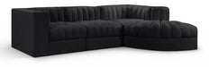 Rummi - Velvet Performance Fabric Upholstered 4 Piece Modular Sectional, With Reverse Corner Chair - Stylish Home Furniture