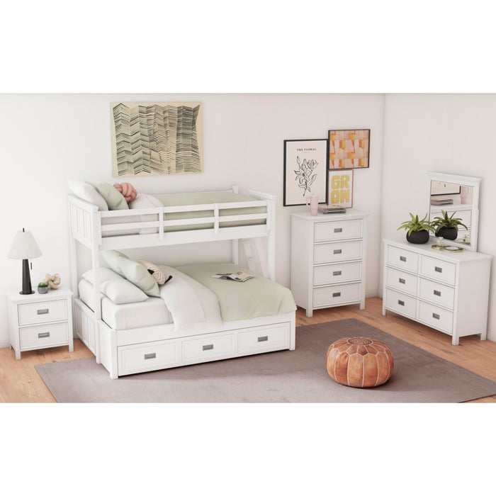 Hampton Kids - Bunk With Ladder And Trundle - Stylish Home Furniture
