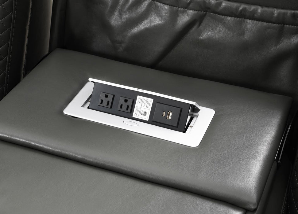 U93 - LED Power Reclining With Power Headrest Chair - Gray - Stylish Home Furniture