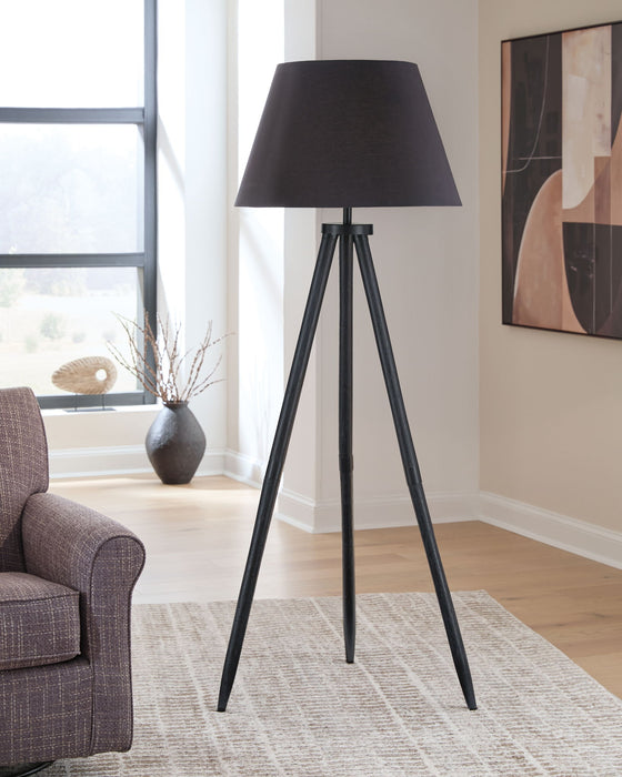 Orhan - Wood Floor Lamp - Black - Stylish Home Furniture