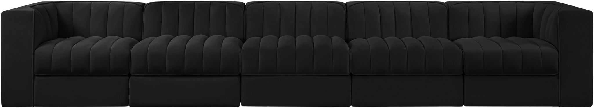 Rummi - Velvet Performance Fabric Upholstered 5 Piece Modular Sofa - Stylish Home Furniture