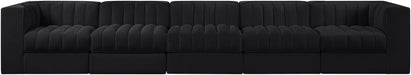 Rummi - Velvet Performance Fabric Upholstered 5 Piece Modular Sofa - Stylish Home Furniture