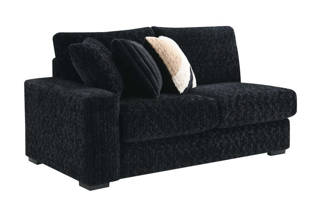 U281 - 6 Piece Setional With Right Chaise (1 LAF + 1 Wedge + 2 Armless Chair + 1 Console + 1 RAF Chaise) - Black