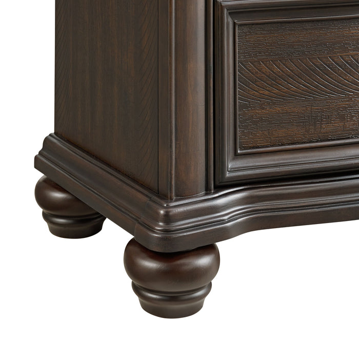 Brunswick - 2-Drawer Nightstand With USB - Mahogany - Stylish Home Furniture