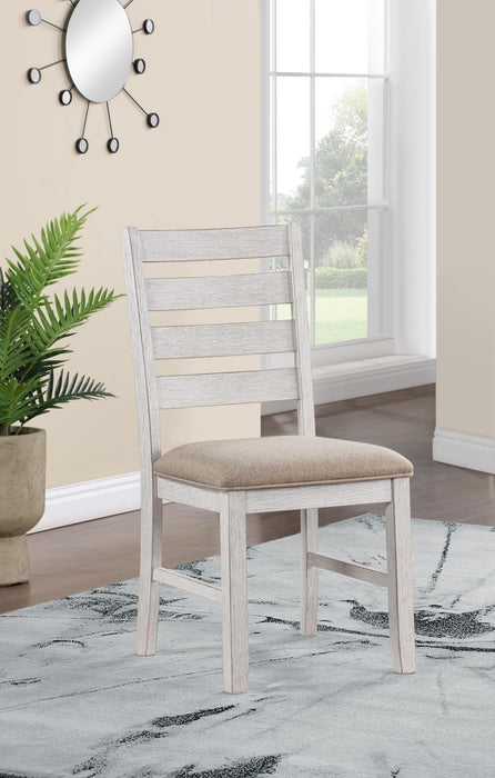 D117 - Dining Upholstered Side Chair - White / Light Brown